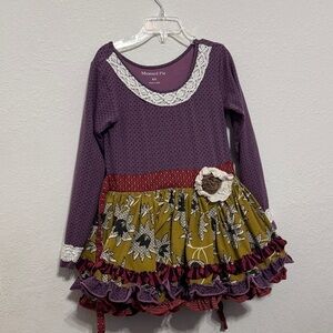 Mustard Pie Purple and Gold Floral Dress